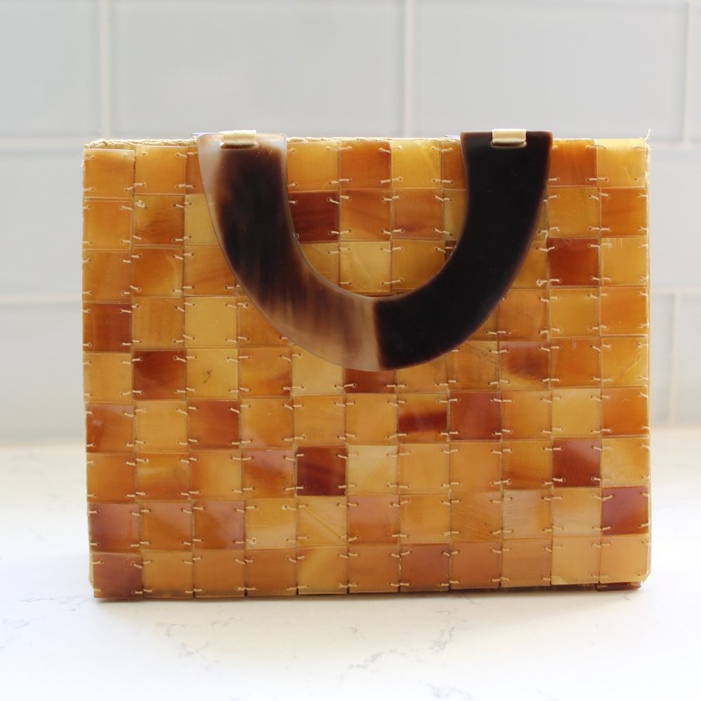 shiraleah vintage tortiseshell tile brown purse